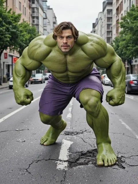 AI superhero generator Hulk