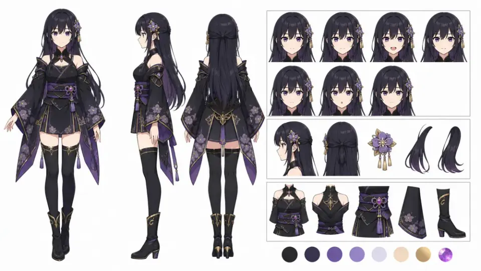 anime girl character sheet