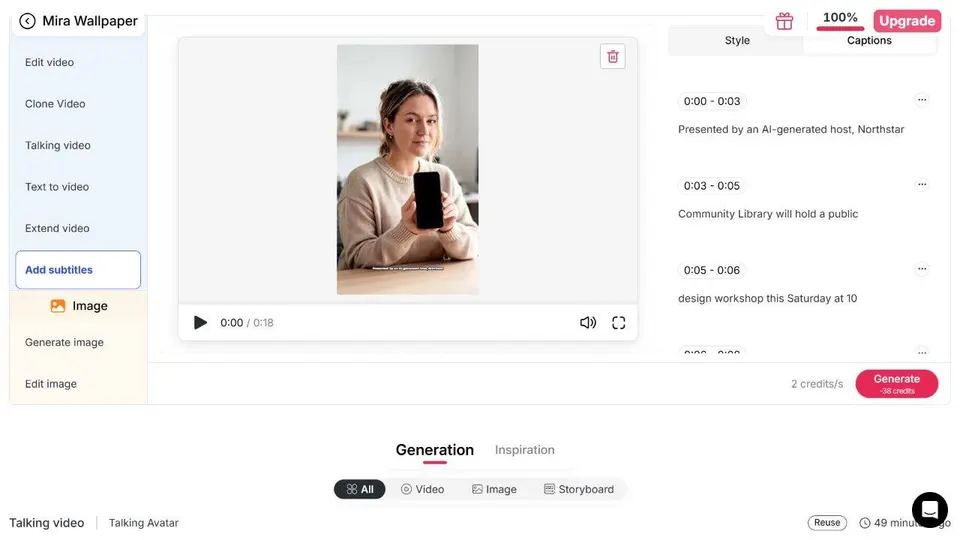 APOB Agregar editor de subtítulos con líneas de subtítulos editables y vista previa de video en vivo