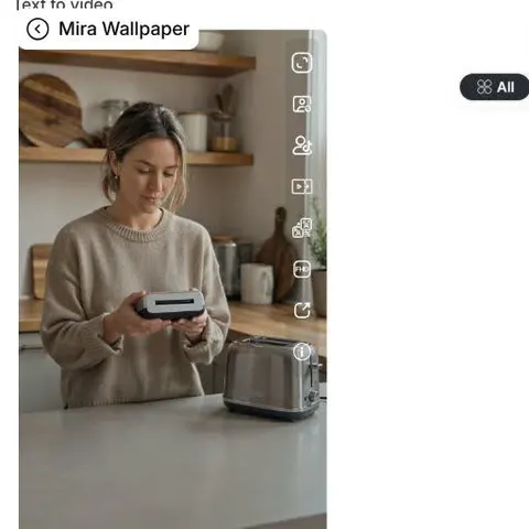 APOB AI Generation feed showing a completed text-to-video result ready for prompt review and revision