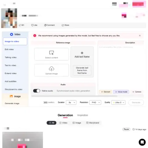 Panel de flujo de trabajo de imagen a video de inteligencia artificial de APOB para crear videos de IA para empresas
