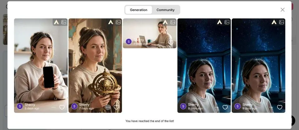 APOB Seleccionar ventana de contenido que muestra imágenes de referencia del presentador generadas