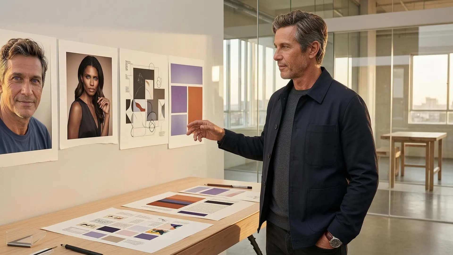Art director comparing portrait, product, multilingual layout, and local-edit image tests