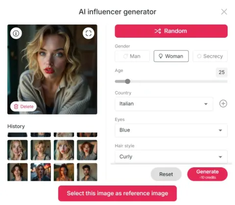 By clicking to customize the appearance of your AI superhero.