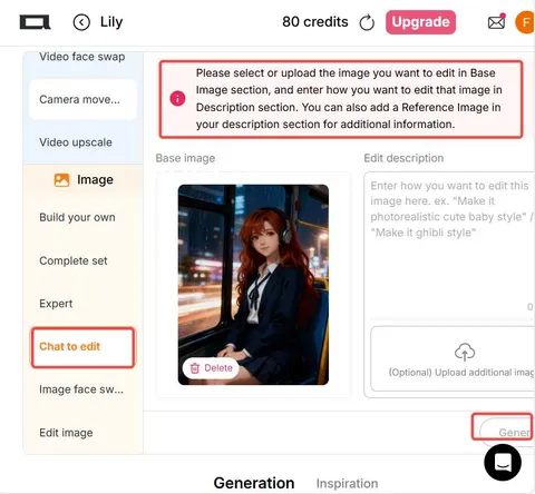 Chat to edit