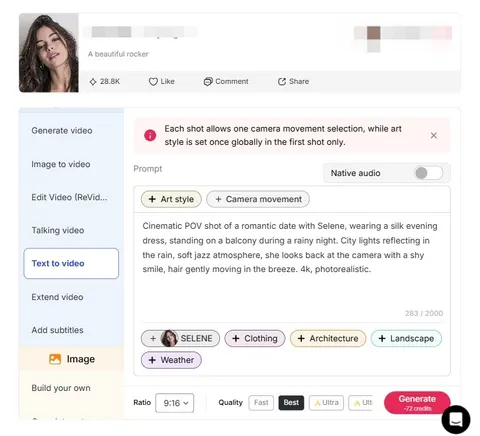 APOB AI によって生成された AI ガールフレンド