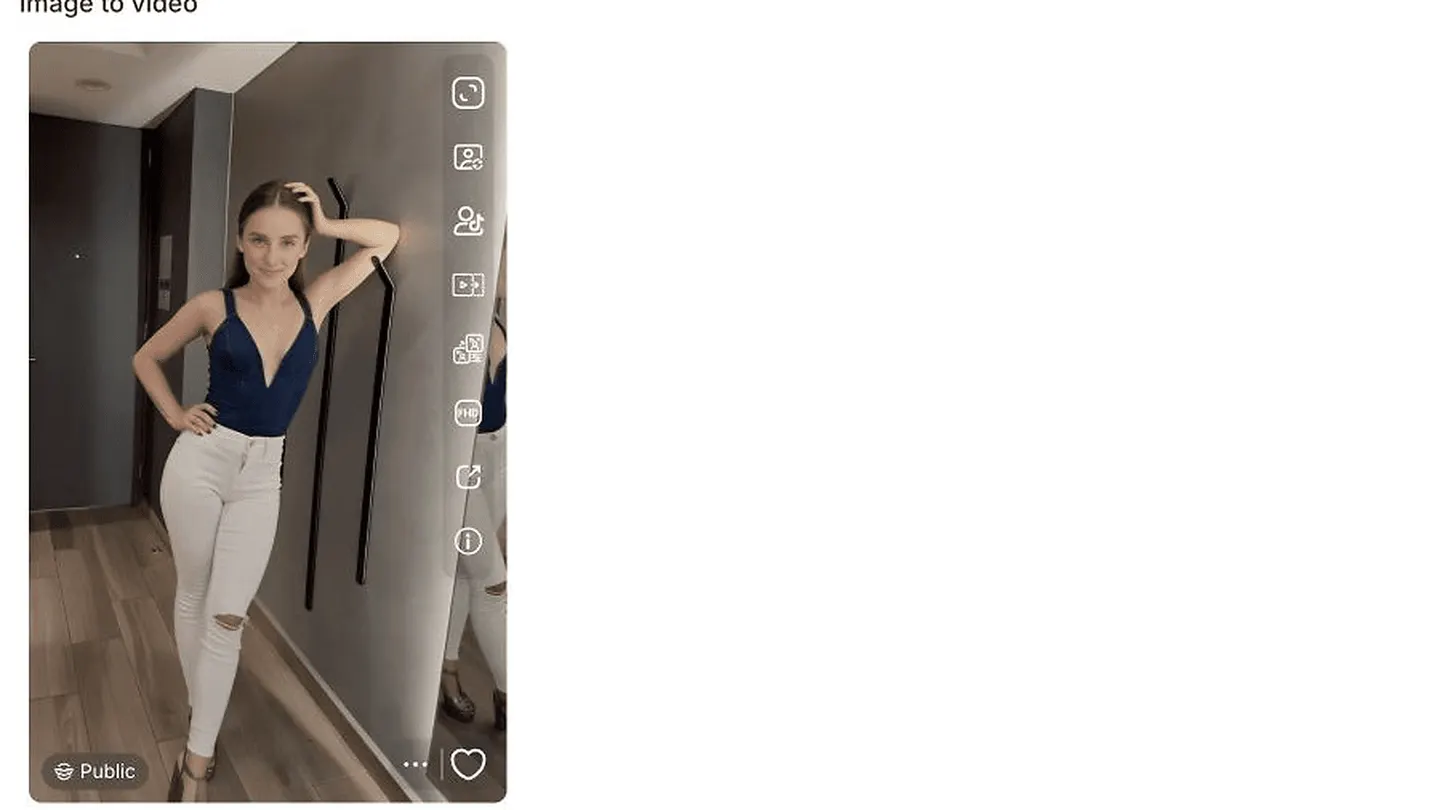 Completed AI human video generation in APOB AI using public Community model Miranda