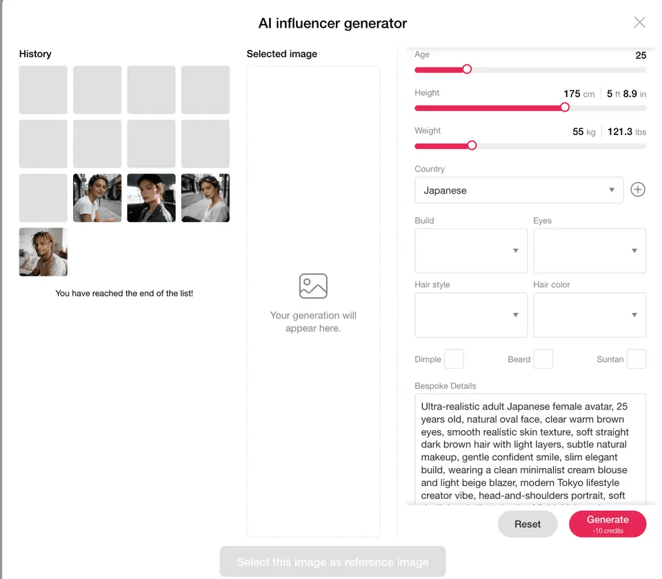 Erstelle in APOB AI einen japanischen KI-Avatar für Seedance Bild-zu-Video und Avatar-Videos.