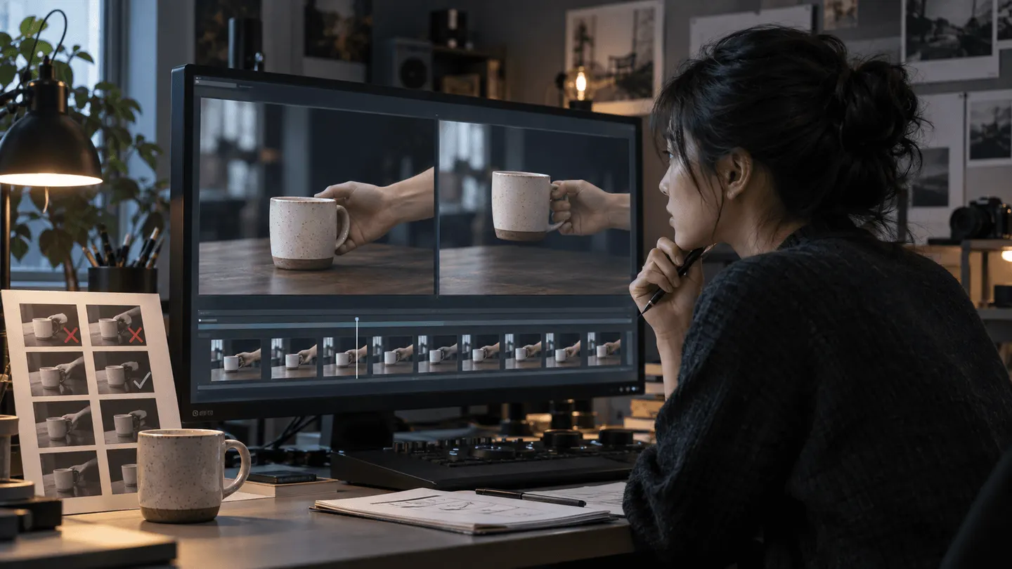 Éditeur comparant les tests vidéo correspondants pour un objet indésirable et des détails protégés