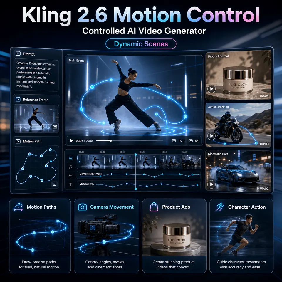 Kling 2.6 Motion Control: A Controlled AI Video Generator for Dynamic Scenes