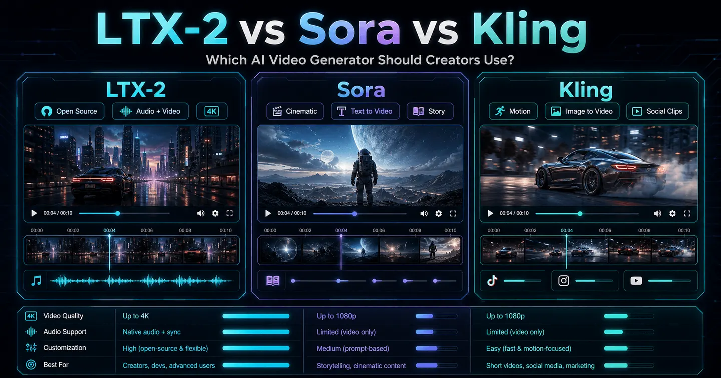 LTX-2 vs Sora vs Kling: Which AI Video Generator Should Creators Use?
