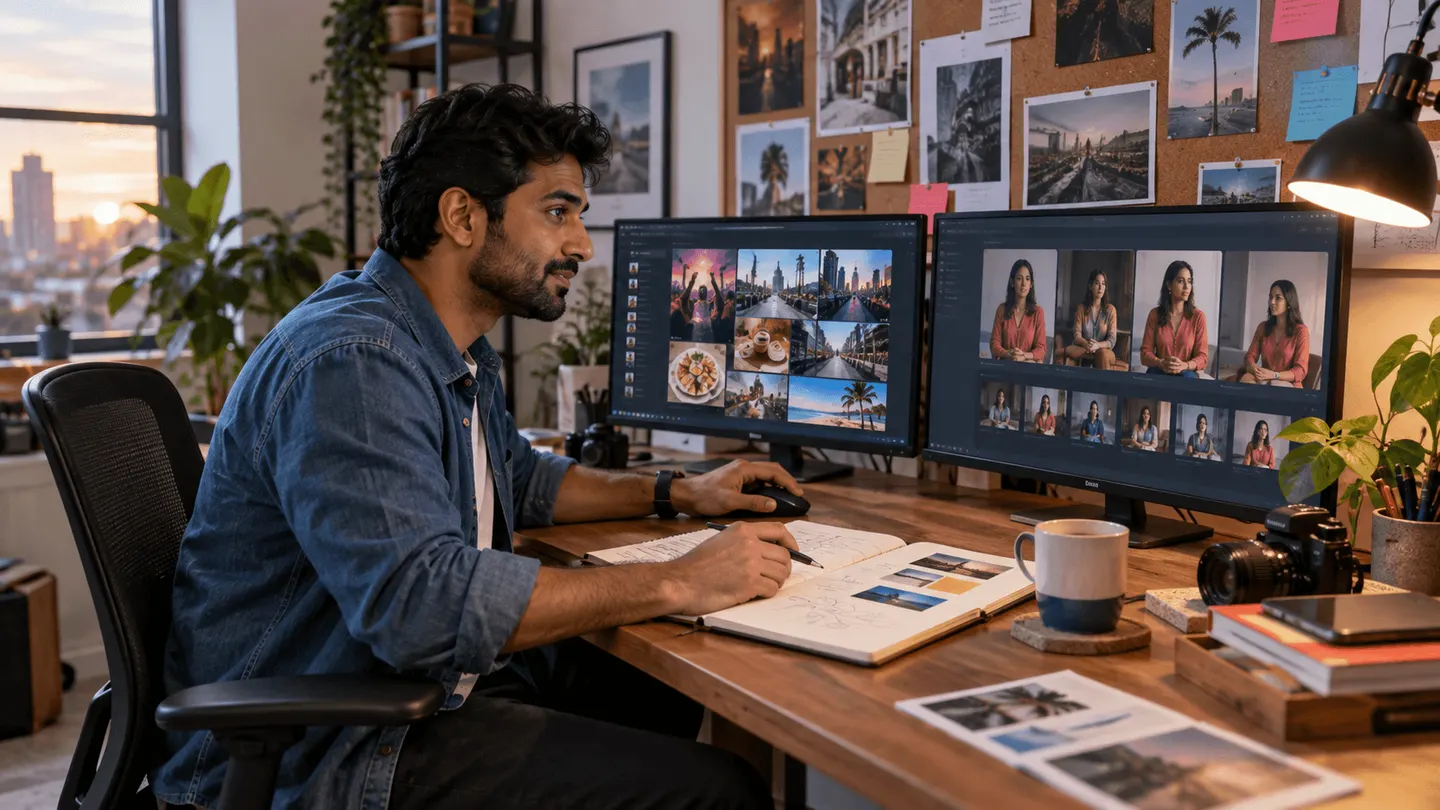 Producer comparing trend discovery with a reusable AI influencer workflow