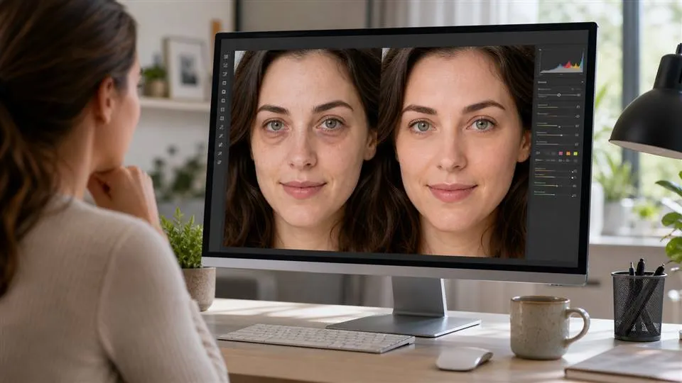 remove eye bags from photo