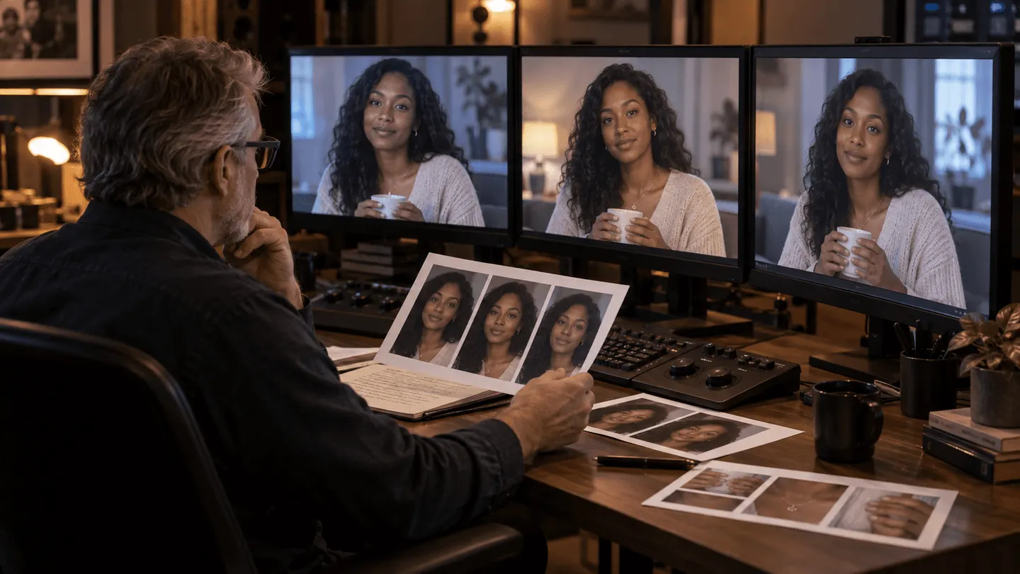 Reviewer comparing the same AI character across three model outputs
