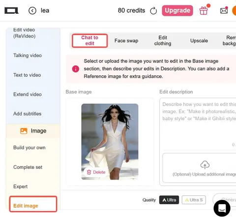 Seedream 5.0, Chat zum Bearbeiten