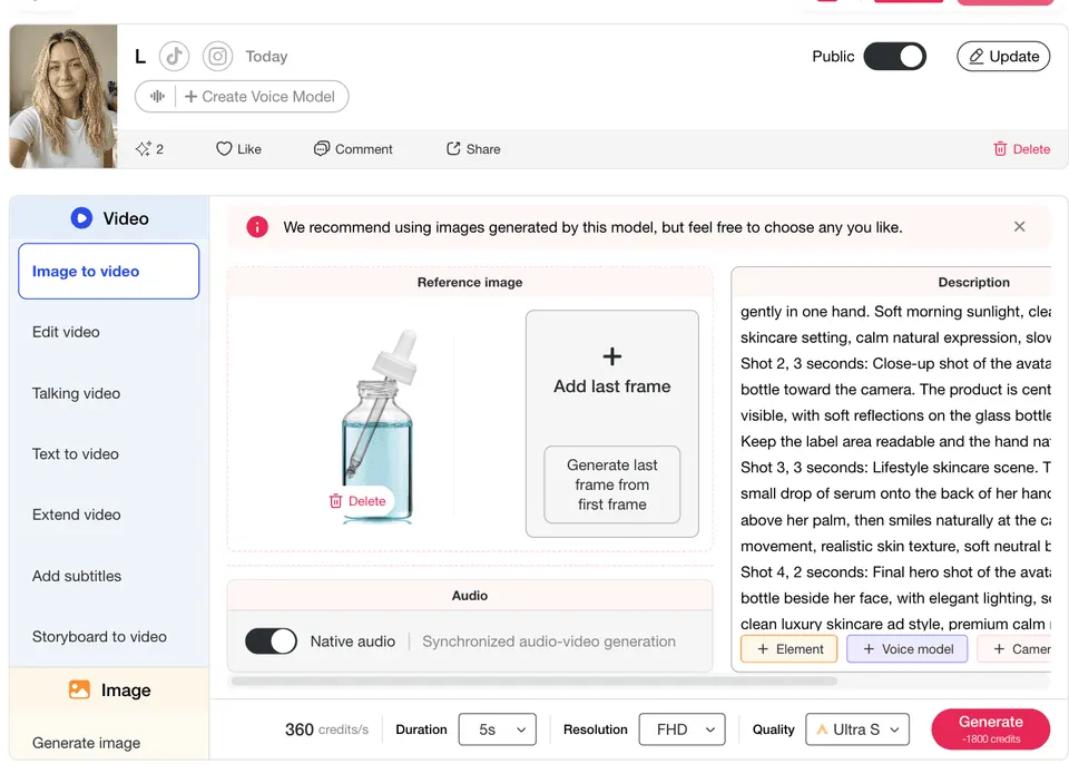 Paso 3: Crear un video de marketing de producto