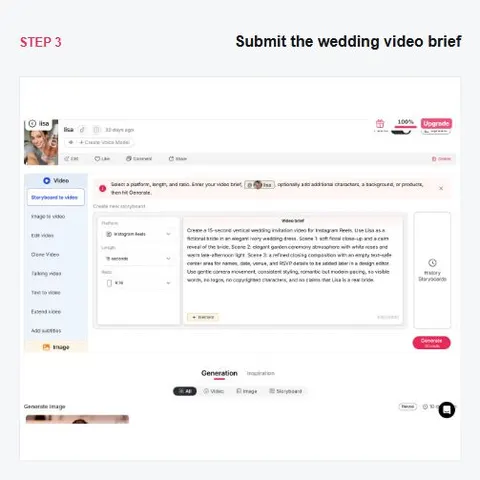 Escenas de una invitación de boda organizadas en APOB AI