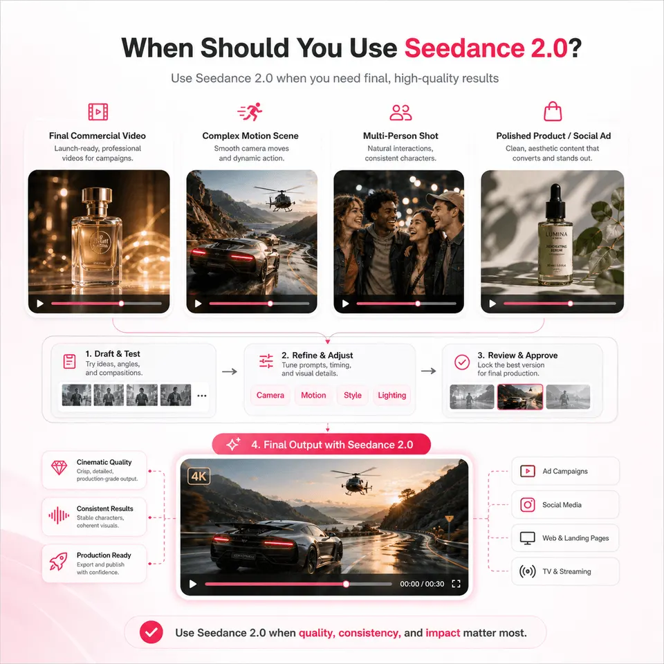 ¿Cuándo deberías elegir Seedance 2.0?