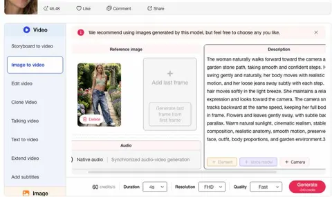 Write a forward-walking image-to-video prompt for MiniMax H3 in APOB AI